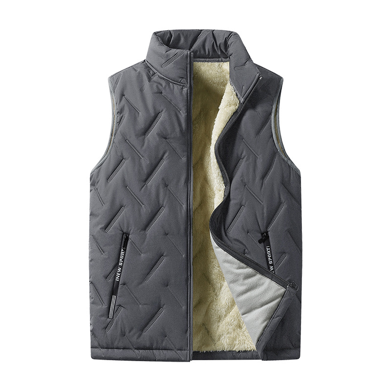 Chaqueta de cachemira de hombre de otoño y invierno, chaqueta de hombro de cachemira gruesa sin mangas, chaqueta caliente para padres de mediana edad