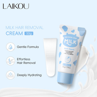 Cross-Border Laikou Milk Hair Removal Cream 50g Removes Leg Hair and Armpits Without Leaving Black Spots Moisturizing Skin Care Products Export Ready Stock