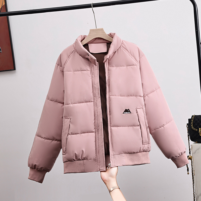 American retro algodón ropa de algodón mujer cuello corto suelto engrosado chaqueta caliente de invierno chaqueta
