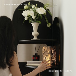 Sofa Retro Display Living Room Partition Screen French Corner Cabinet Storage Bookshelf Black Free Shipping