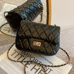 高級感菱格鏈條小方包包女2024新款時尚單肩包跨境外貿代發斜挎包