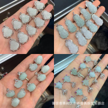 直播货源缅甸天然翡翠吊坠A货 925银翡翠吊坠玉佛玉观音玉吊坠