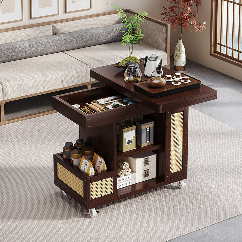 Household Movable Bamboo Coffee Table, Side Table for Small Apartments, Foldable Dining Table, Living Room Trolley, Sofa Side Storage Cabinet Household Movable Bamboo Coffee Table, Side Table for Small Apartments, Foldable Dining Table, Living Room Trolley, Sofa Side Storage Cabinet