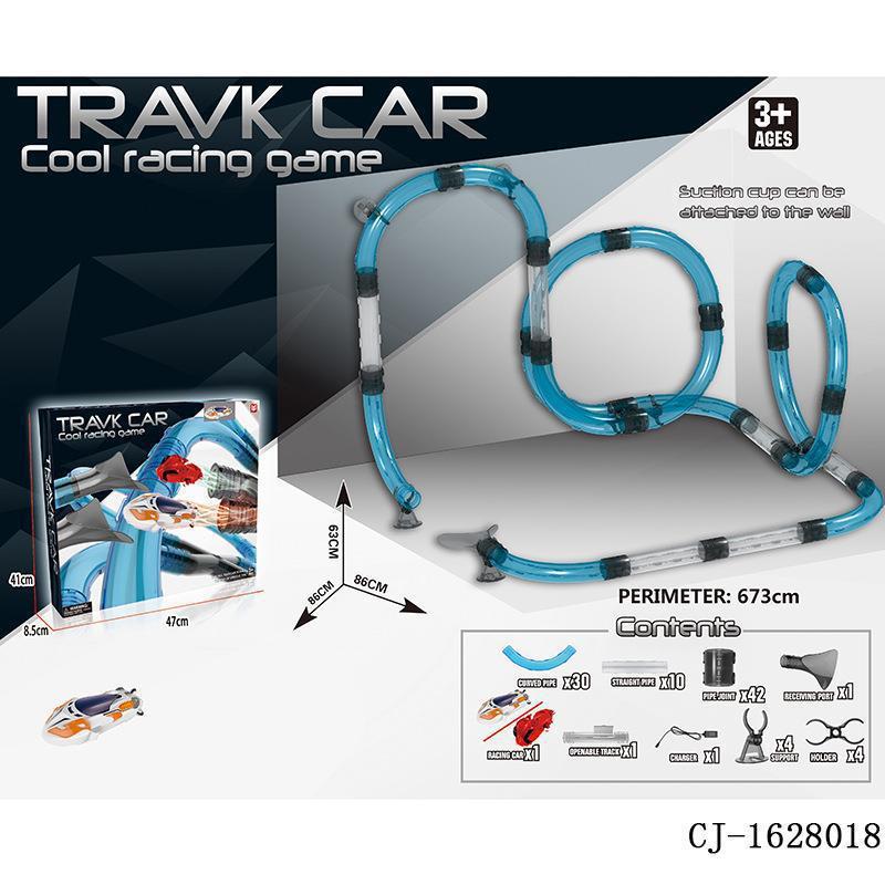 厂家直销跨境电动管道轨道车塑料儿童调整遂道车儿童外贸玩具