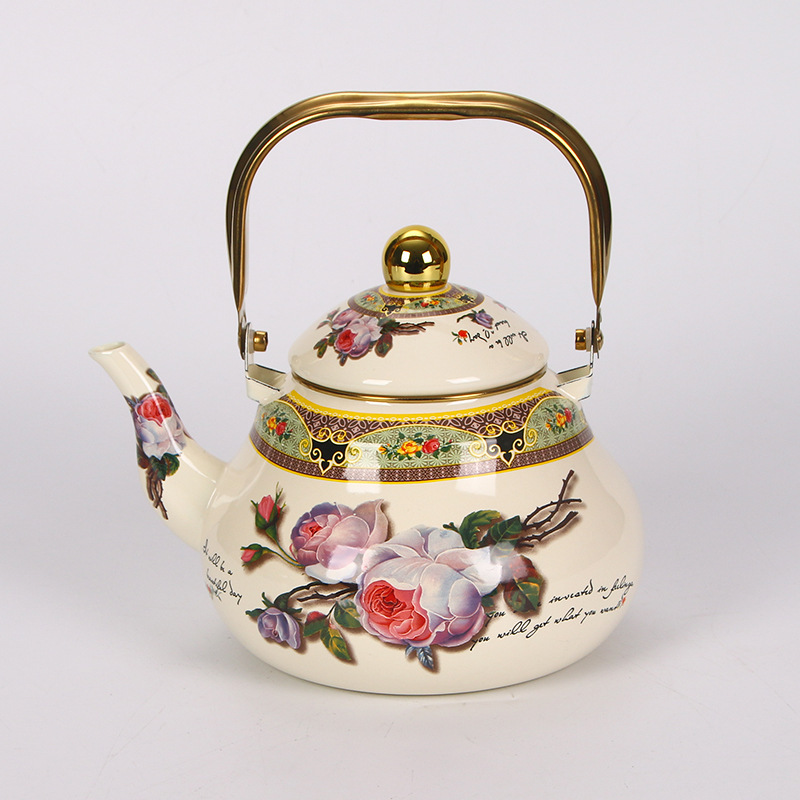 Retro engrosado esmalte europeo tetera de té hervidor de agua hervidor electromagnético horno al por mayor esmalte image 7