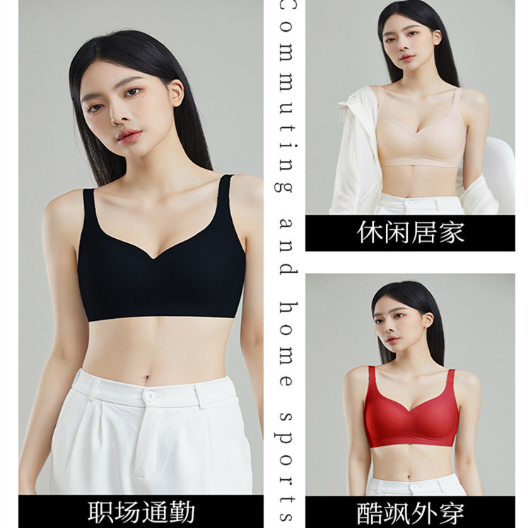 2024 nuevo producto de alta calidad sin marca ropa interior delgada gran pecho pequeño ajuste anti-caída sin anillo de acero sujetador