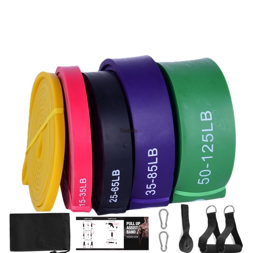 Latex resistance band 12-piece elastic band 8-125 pounds fitness tension band lead body strength training booster band