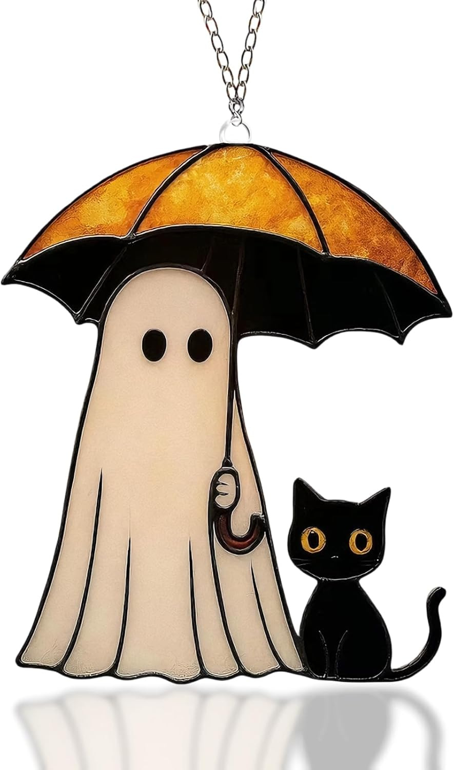Adorno Colgante de Fantasma 2D Plano de Acrílico Decorativo para Halloween