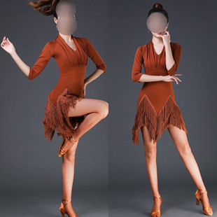 New Latin Dance Skirt for Women, Adult Multi-Layered Tassel Dress, Competition Performance, Professional Dance Skirt, Art Exam Performance Clothing