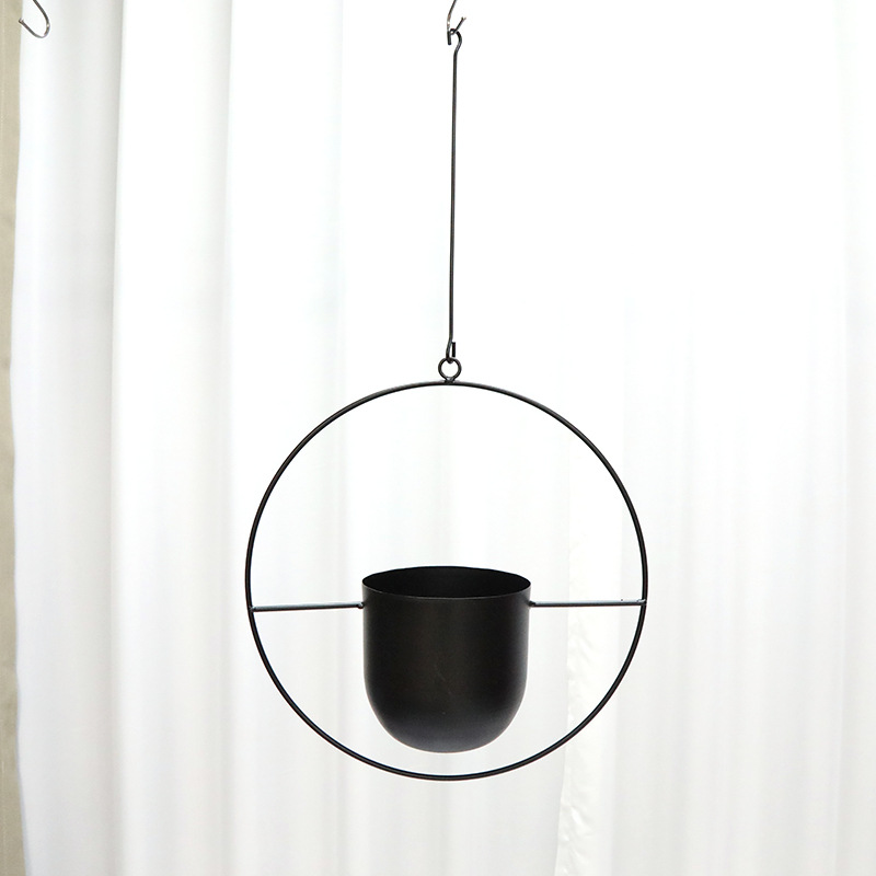 Transfronterizo simple y creativo moderno colgar hierro forjado balcón colgar planta suculenta decoración colgante cesto maceta