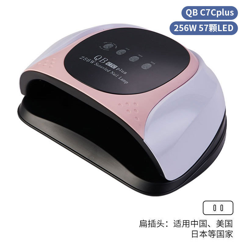 Lámpara de manicura inteligente de alta gama de luz de terapia de diamante 256W de alta potencia de pegamento de vinilo lámpara de horneado de dos manos secador de uñas transfronterizas