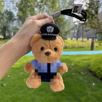 在庫あり交通警察クマペンダント人形スクールバッグペンダントオートバイ小型警察ぬいぐるみ消防士クマカスタムロゴ|undefined
