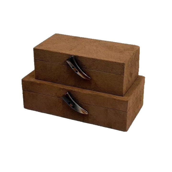Alhajero Retro de Terciopelo y Madera para Sala de Estar
