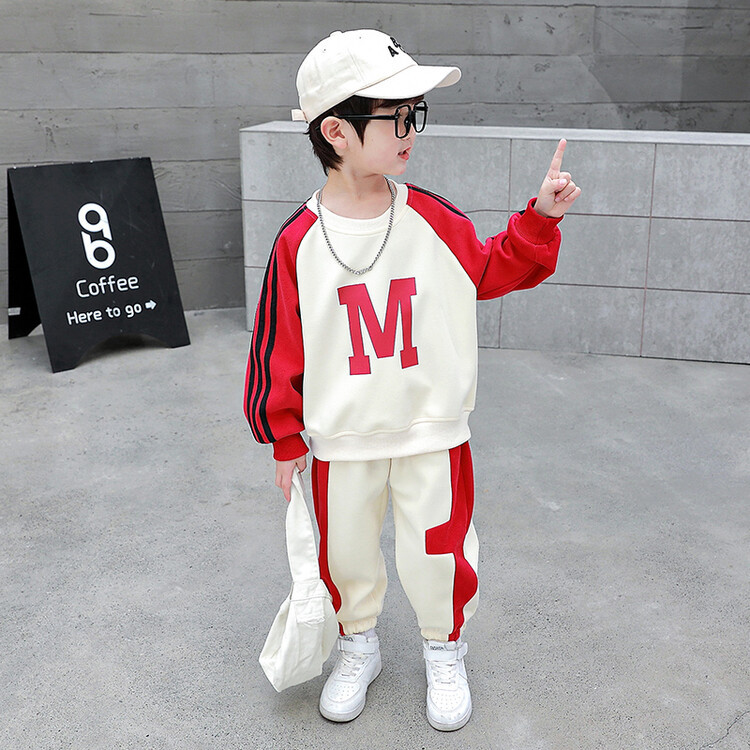 Jongens M Herfst Vrije tijd Sport Tweedelige set Lentemode Knappe midden- en jonge kinderen Modieuze kleding_voghion.com