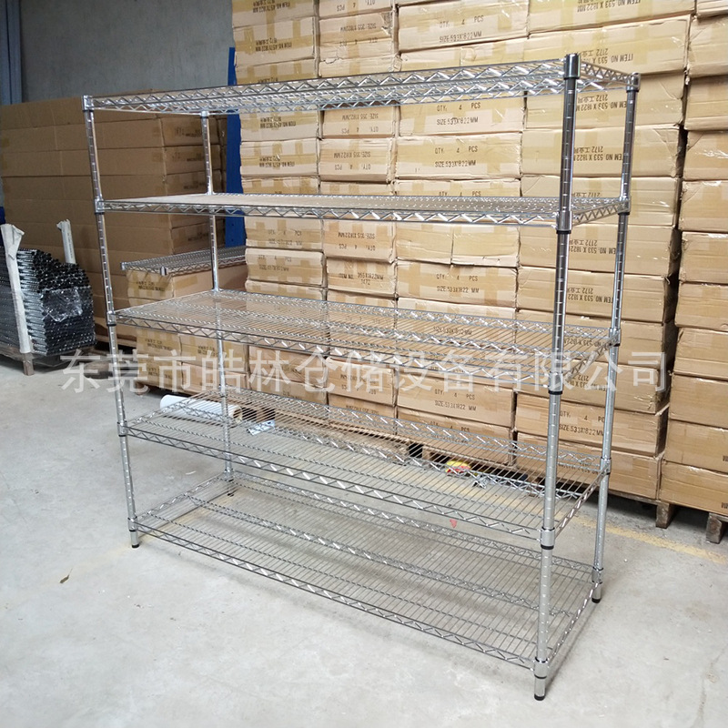 厂家供应线网货架镀铬线网货架防静电线网货架移动网格置物架