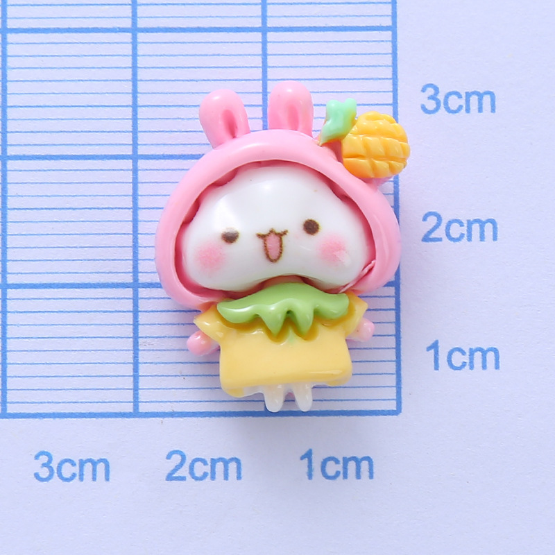 Brillante fruta conejo muñeca resina accesorios DIY crema pelo accesorios llavero material MATERIAL DE LA MANO DE LOS NIÑOS