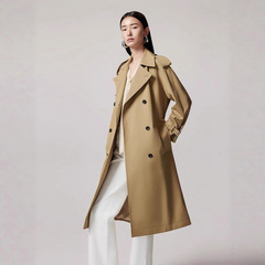 朗*女装商场同款2025年秋季新款气质双排扣长款风衣女士优质外套