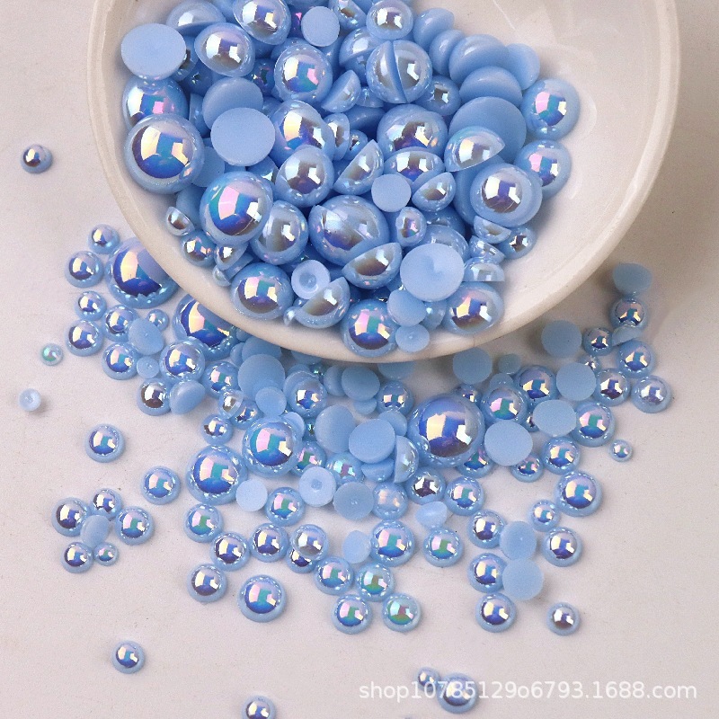 半円幻彩abs模造真珠メッキネイルパール手作りdiyプラスチックビーズ携帯ケース装飾卸売り|undefined