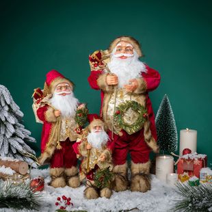 Cross-border Creative Fabric Santa Claus Doll Santa Claus New Christmas Window Decoration Cross-border Wholesale