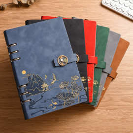 新款国潮笔记本a5活页本子礼品套装会议记事本开印logo