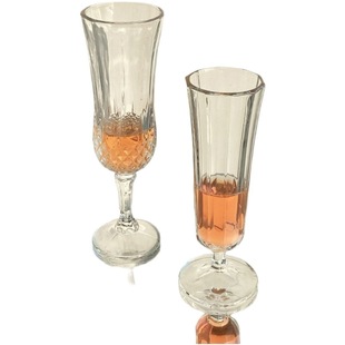 ins style glass relief champagne glass wine cup goblet high-looking foreign wine wine glass water Cup household