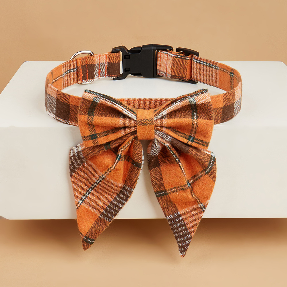 Tanpopo Cross-border nuevo collar de perro pajarita de mascota mariposa de algodón nudo desmontable collar de celosía de perro