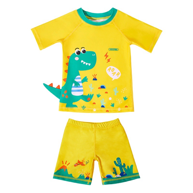 KK Tree Traje de baño para niños de dos piezas para niños y niñas traje de baño de manga corta para bebés de primavera caliente lindo para niños mediano y grande