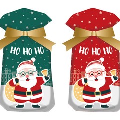 クリスマスキャンディ包装袋、巾着付きキャンディ袋、ホリデーパーティーギフト包装袋、キャンディ袋、スノーフレークペストリーベーキングバッグ