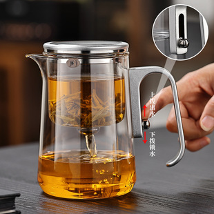 New All-Glass Liner Elegant Cup Household Teapot Screw Cap Magnetic Tea Water Separation Filter Tea Maker