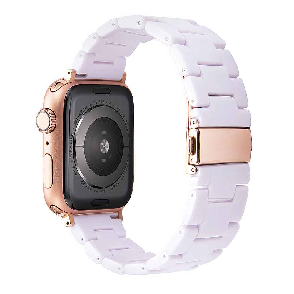 Adecuado para Apple S8 correa de reloj Applewatch7-1 generación hebilla de acero inoxidable tres cuentas resina iwatch se correa de reloj