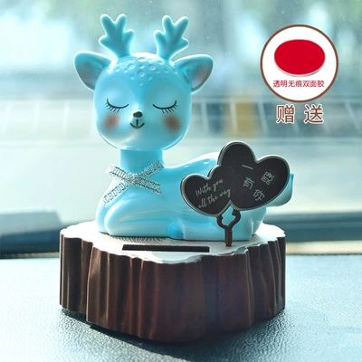 fashion lucky nod solar lion – Car ornaments - as-shown-in-the-picture-2310-solar-deer-blue