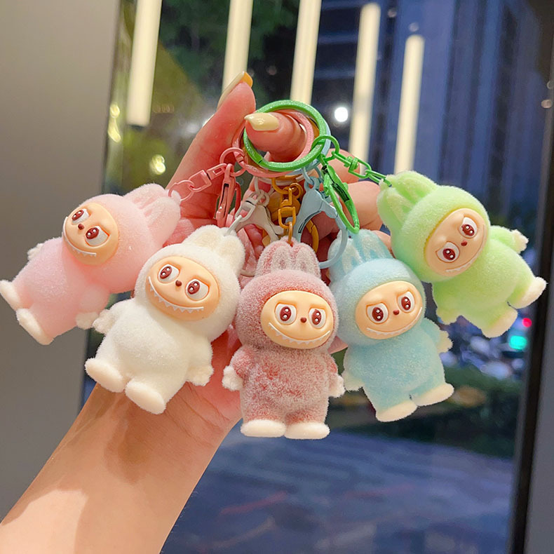 植绒拉布布钥匙扣卡通可爱立体公仔学生书包挂件抓娃娃机礼品批发|undefined