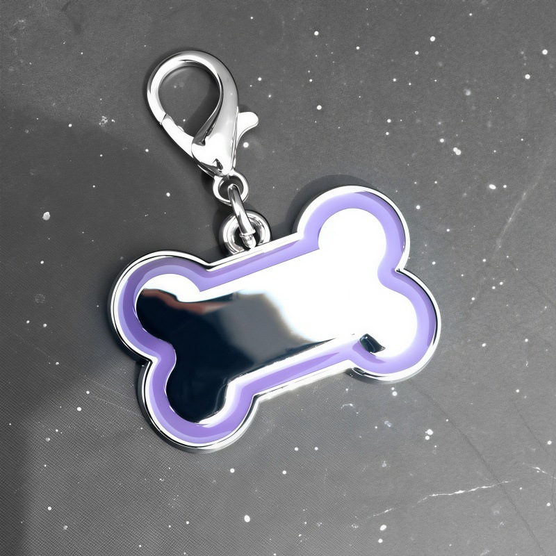 Collar de hueso de tamaño de aleación de langosta de hebilla para mascotas con inscripción láser para evitar perder tarjeta de identificación