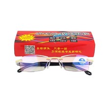 2024江湖地摊新产品智能变焦老花镜切边防蓝光无框老花眼镜批发男
