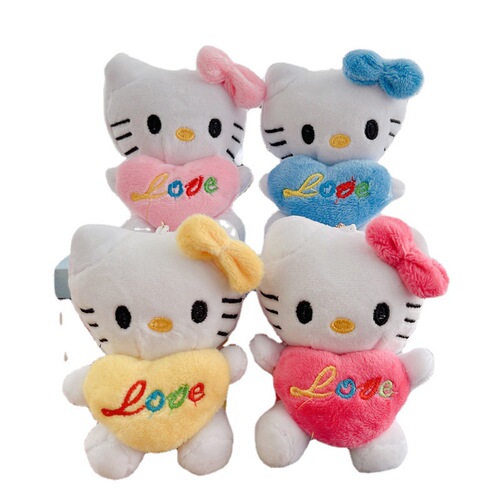 KT cat doll small pendant plush toy cute cat doll wholesale popular keychain bag pendant