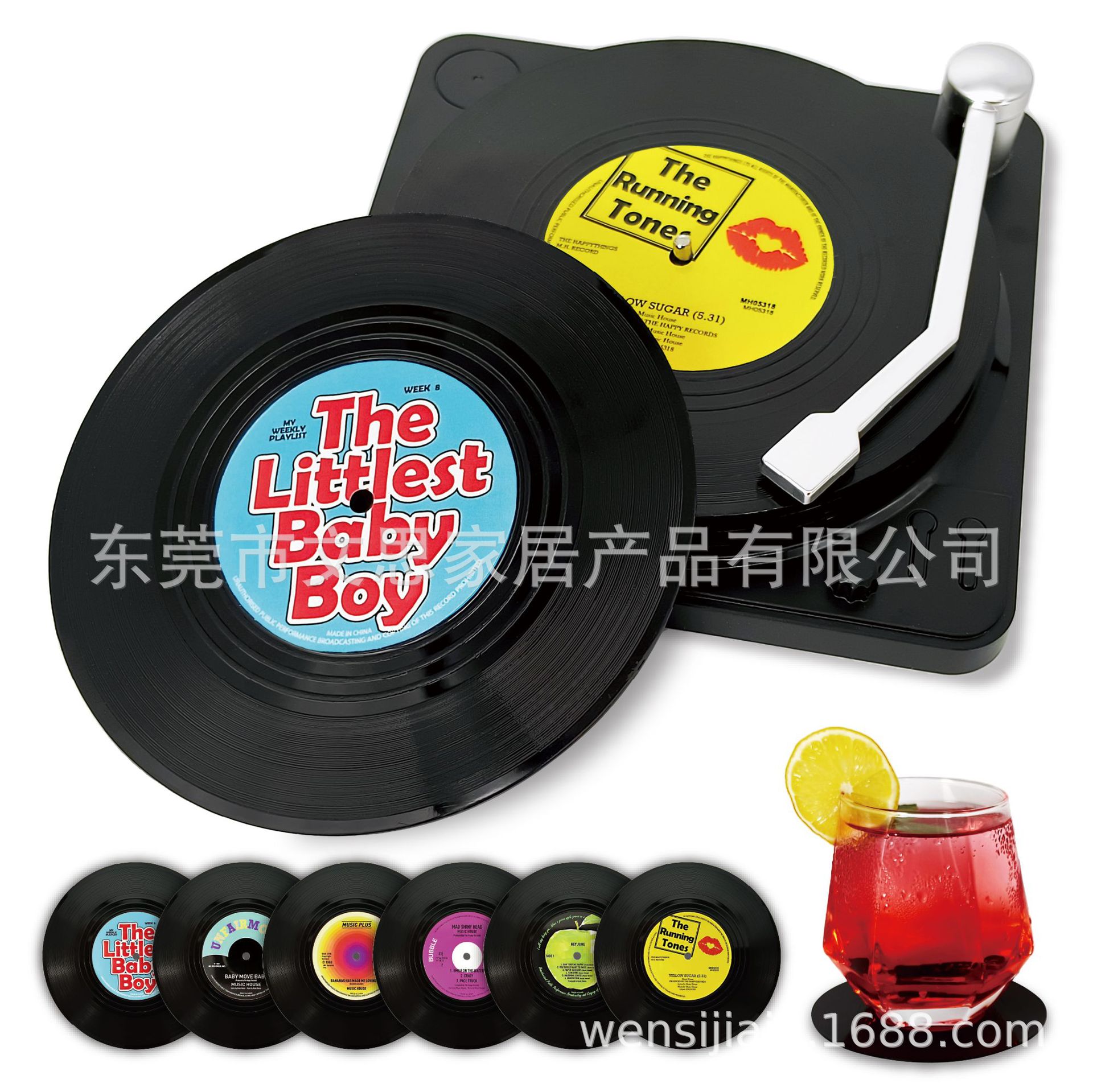 Cojín de disco de vinilo retro Cojín de plato de pastel de dim sum de tamaño mediano, aislamiento térmico, antideslizante, fabricante de posavasos de café y té nfc