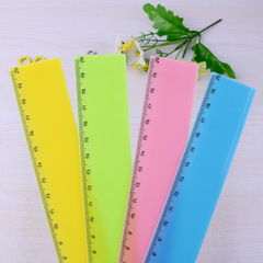 Ruler for primary school students, 20cm, pure color plastic art supplies for painting, learning advertising gifts, hard ruler wholesale, logo printing