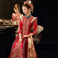 秀禾服2025年新款中式新娘结婚敬酒服高端奢华龙凤褂嫁衣重工婚礼