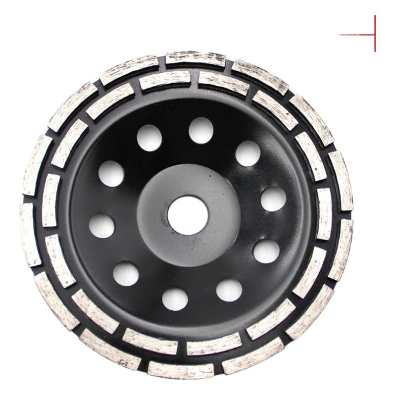 Muela abrasiva de doble fila de diamante negro al por mayor transfronterizo para molienda eléctrica 115-125-180mm Disco de molienda de pared