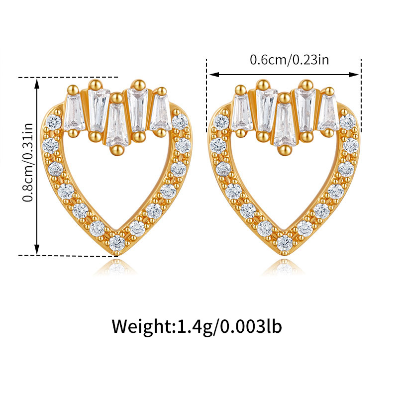 6g Weight Copper Ear Needle Material Zircon Inlay Material Ear Studs Classification 1 Pair Quantity Holiday, Daily Occasion Copper Material Leaf, Heart Shape, Bow Knot Pattern Women's Gender Elegant, Classic Style, Streetwear Style 1 Pair Elegant Classic Style Streetwear Leaf Heart Shape Bow Knot Copper Zircon Ear Studs 8