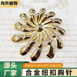 欧美宫廷复古合金纽扣胸针金色多层镂空浮雕喜欢徽章绿旗袍复古风
