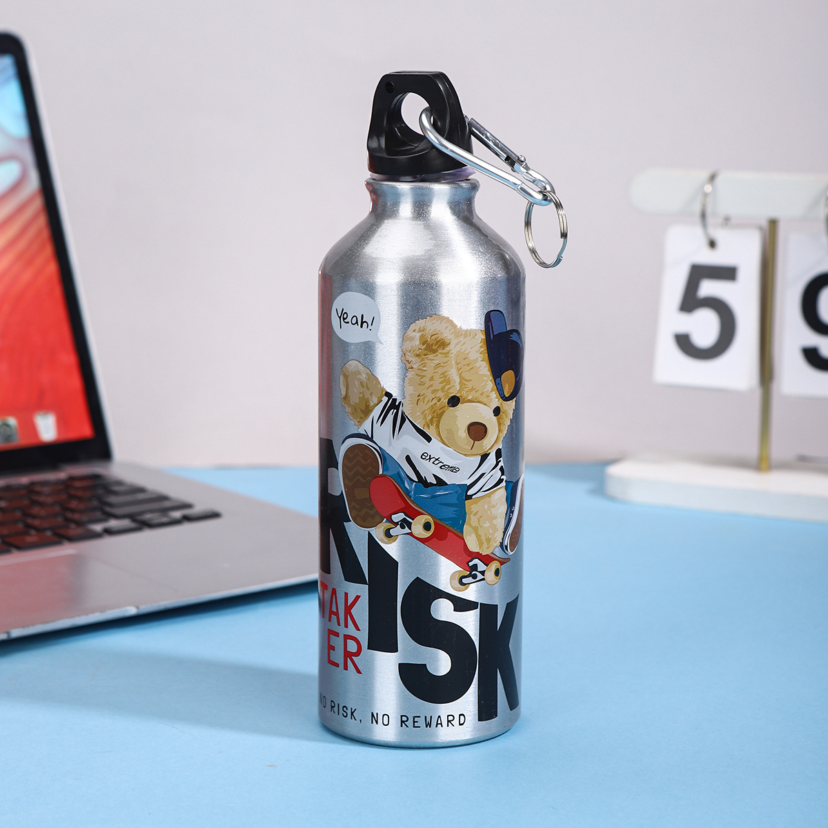 Nuevo simple taza de aluminio portátil de gran capacidad para niños y niñas ciclismo alpinismo botella de regalo taza LOGO al por mayor