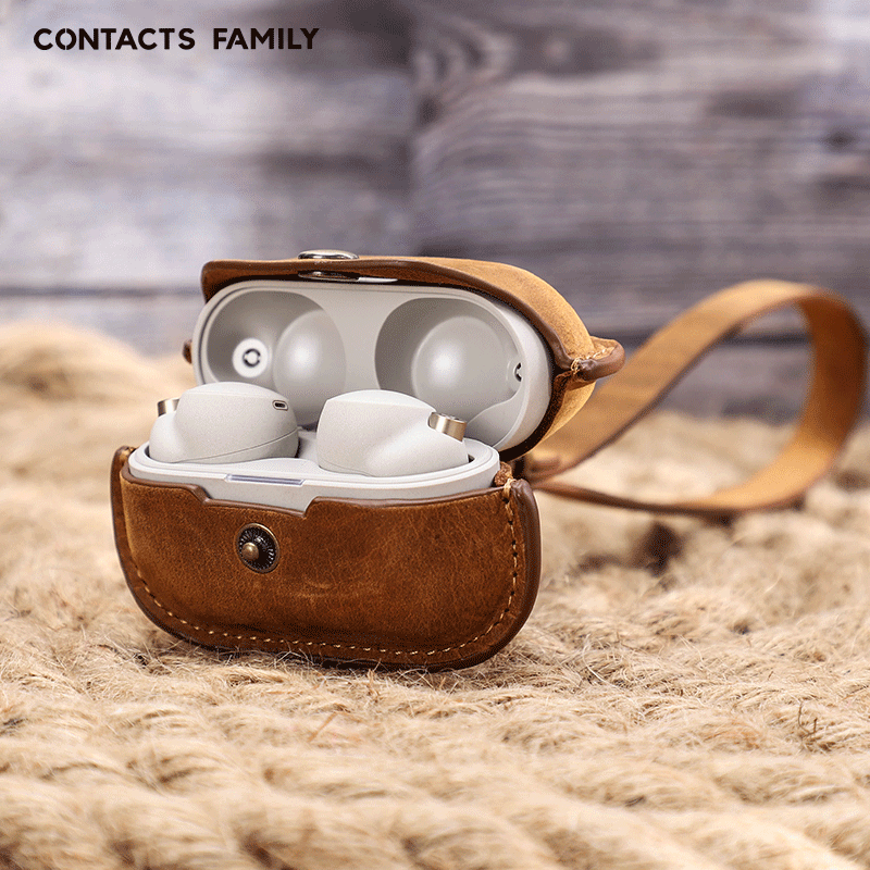 Suitable for Sony Headset wf-1000xm4 Protective Case Lanyard Leather Sony Bluetooth Headset