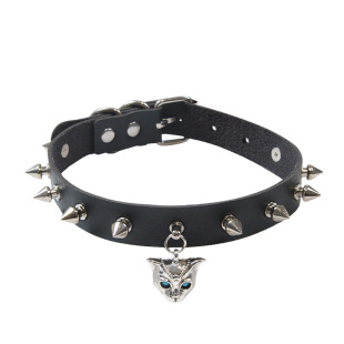 Europe and the United States new punk style rivet cat head collar personality exaggerated nightclub necklace clavicle chain neck chain neck chain women