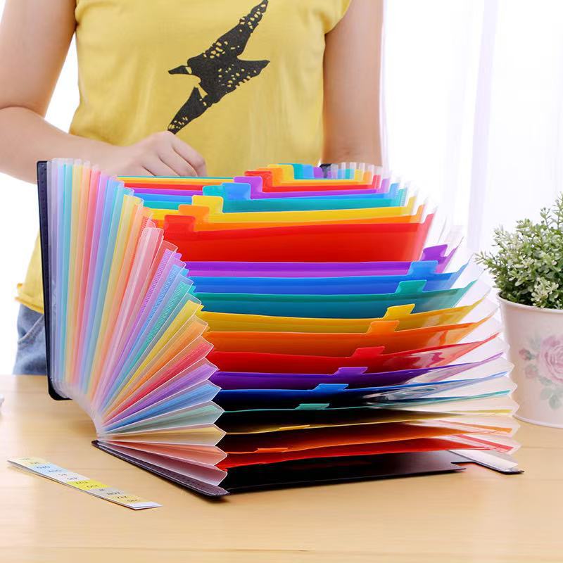 A4 carpeta transparente de inserción de órgano paquete multicapa de estudiantes de gran capacidad de escritorio carpeta de datos de almacenamiento capa de clasificación de papel de prueba