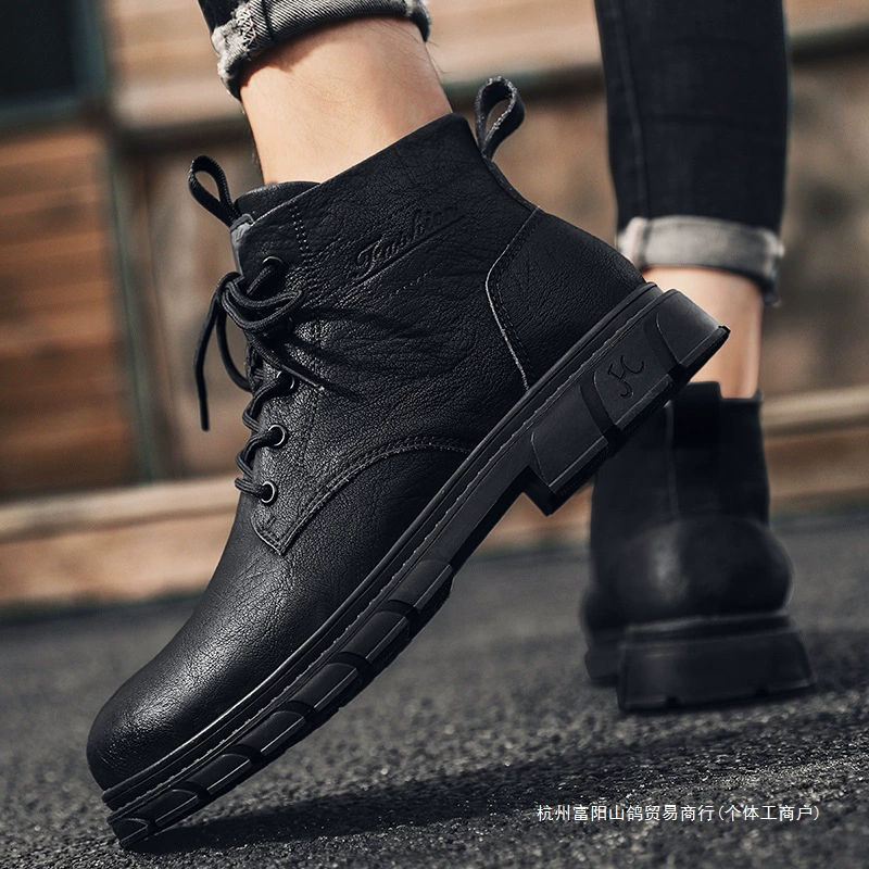 Сапоги Martin мужские весна осень 2025 новый тренд в британском стиле кожаные туфли