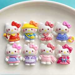 新しい明るい顔のかわいい猫の樹脂の部品のクリームのゴムのdiyの携帯の携帯の携帯の携帯の携帯電話の紐は水杯の靴を飾って配合します。