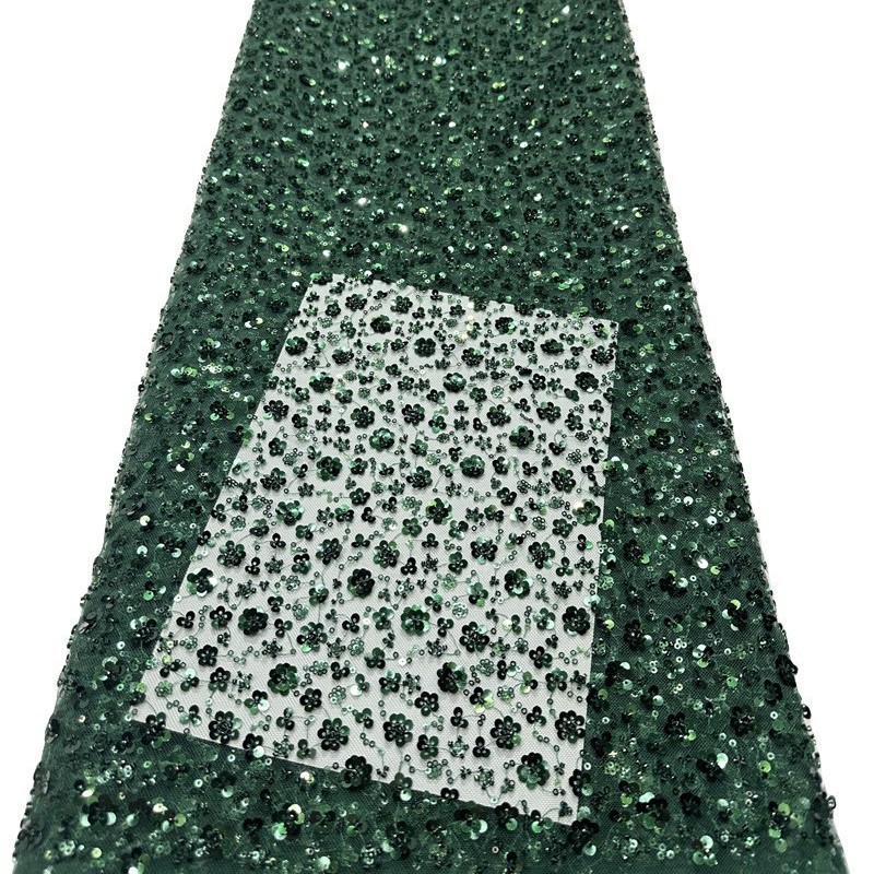 Tejido de lenteja de flor de ciruela, tubo de perlas bordado de lenteja, vestido de noche, tela de bordado de vestido de teatro, vestido de noche image 5