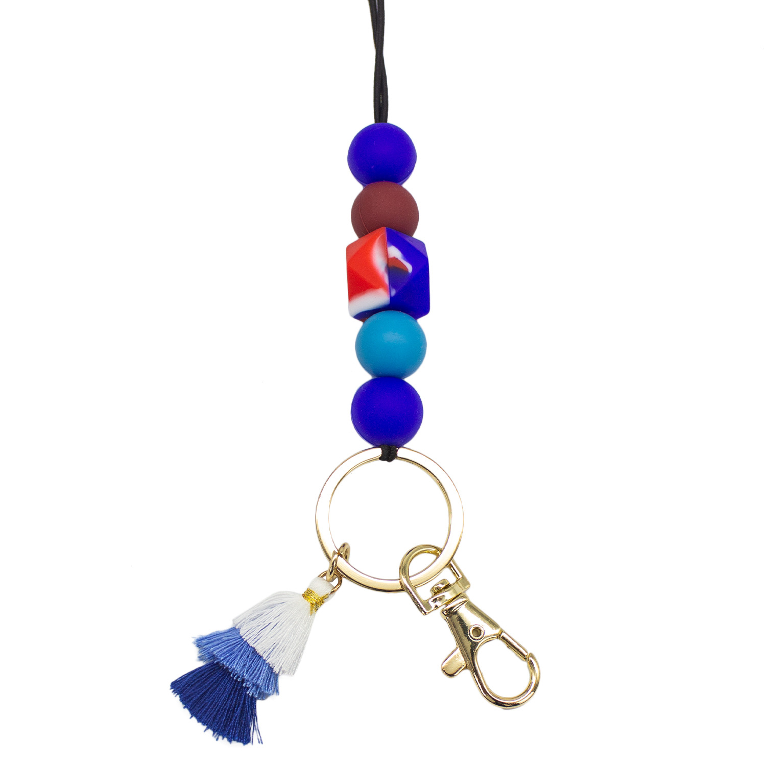 Cordón de cuentas de silicona de dibujos animados collar de goma suave Estudiante Adulto fiesta universal colgante borla cordón llavero