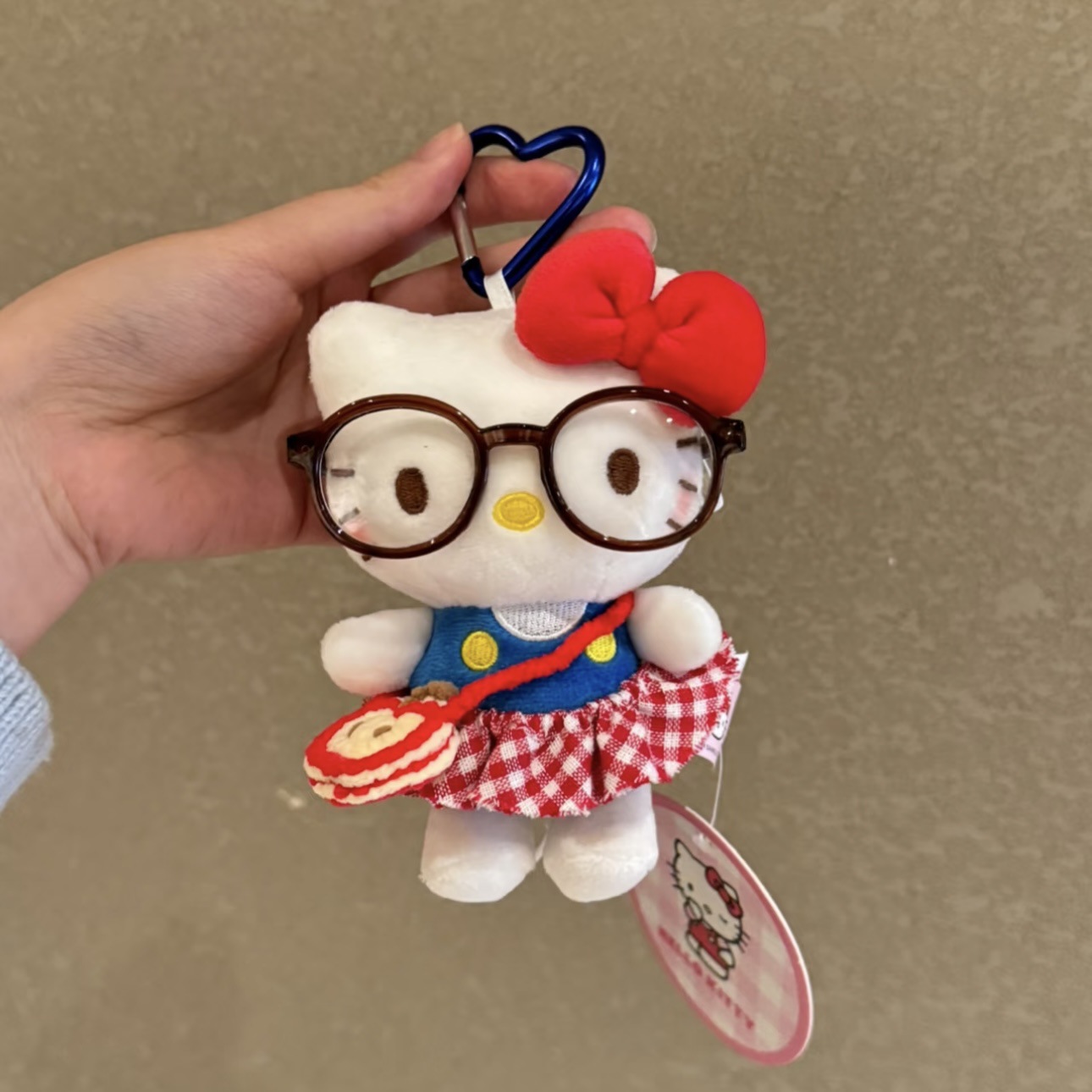 Genuino clásico KT Hello Kitty mochila bolso colgante dibujos animados lindo hellokitty llavero muñeca de felpa mujer